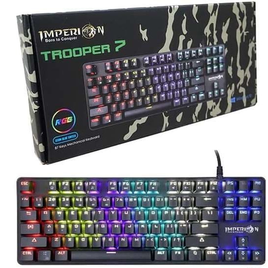 Keyboard Gaming Imperion Trooper 7 KG-M07F Mechanical, RGB original garansi resmi 1tahun