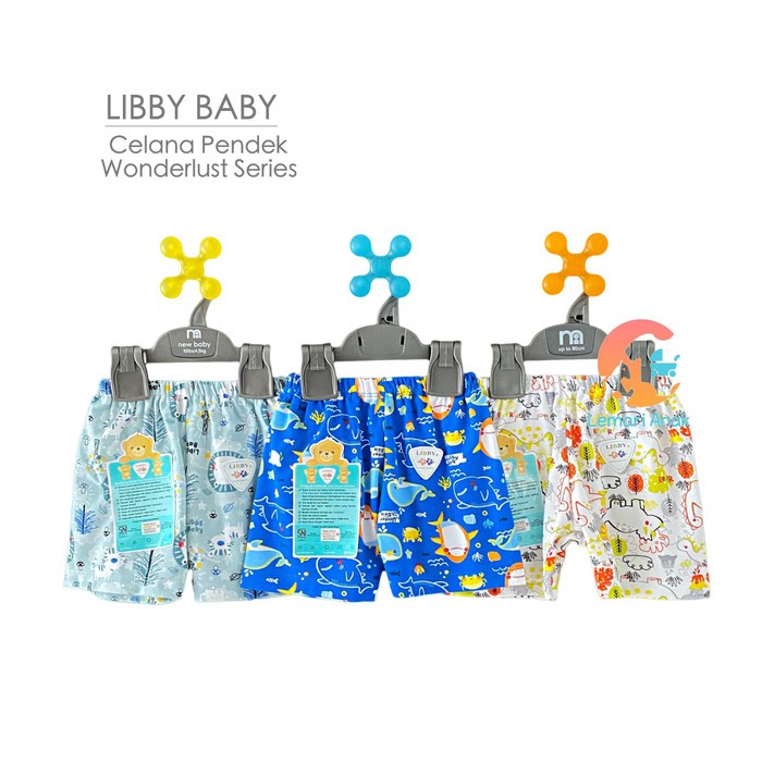 Libby Celana Pendek Bayi Motif Ukuran S,M,L - Celana Pendek Libby - Celana Bayi