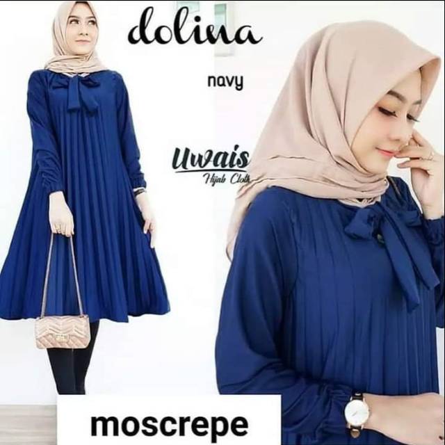 Tunik plisket depan blakang motif tali depan