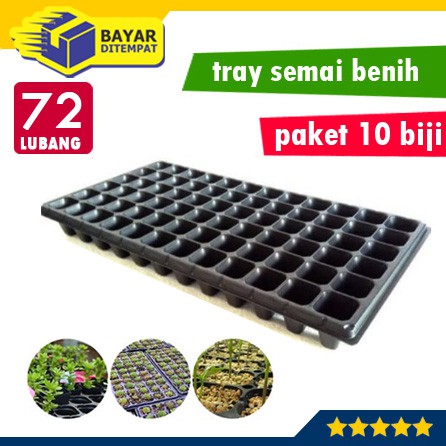 [Paket 10 Biji] Tray Semai 72 Lubang Pot Tray Penyemaian Semai Bibit Tanaman Hidroponik Hydroponik