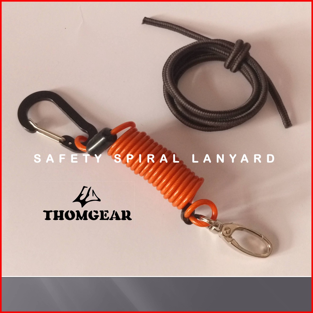 Tali Pengaman Carabiner Gantungan Kunci Spiral Lanyard Besar dan Kecil Custom Untuk Kunci Ratchet Pistol Kontak Motor Mobil Elastis Bahan Kawat Sling Lanyard 01