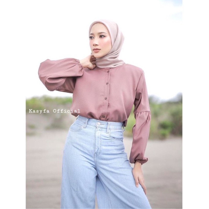 MAUDI TOP // GONNA BASIC TOP BLOUSE BALON FULL KANCING