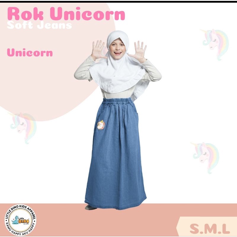 Rok Soft Jeans Anak dan dewasa by Little Dino kisaran 6-12 Tahun