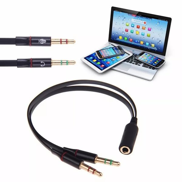 Kabel Splitter Audio Jack 3.5mm Female Ke Dual Male Ekstensi Ponsel PC