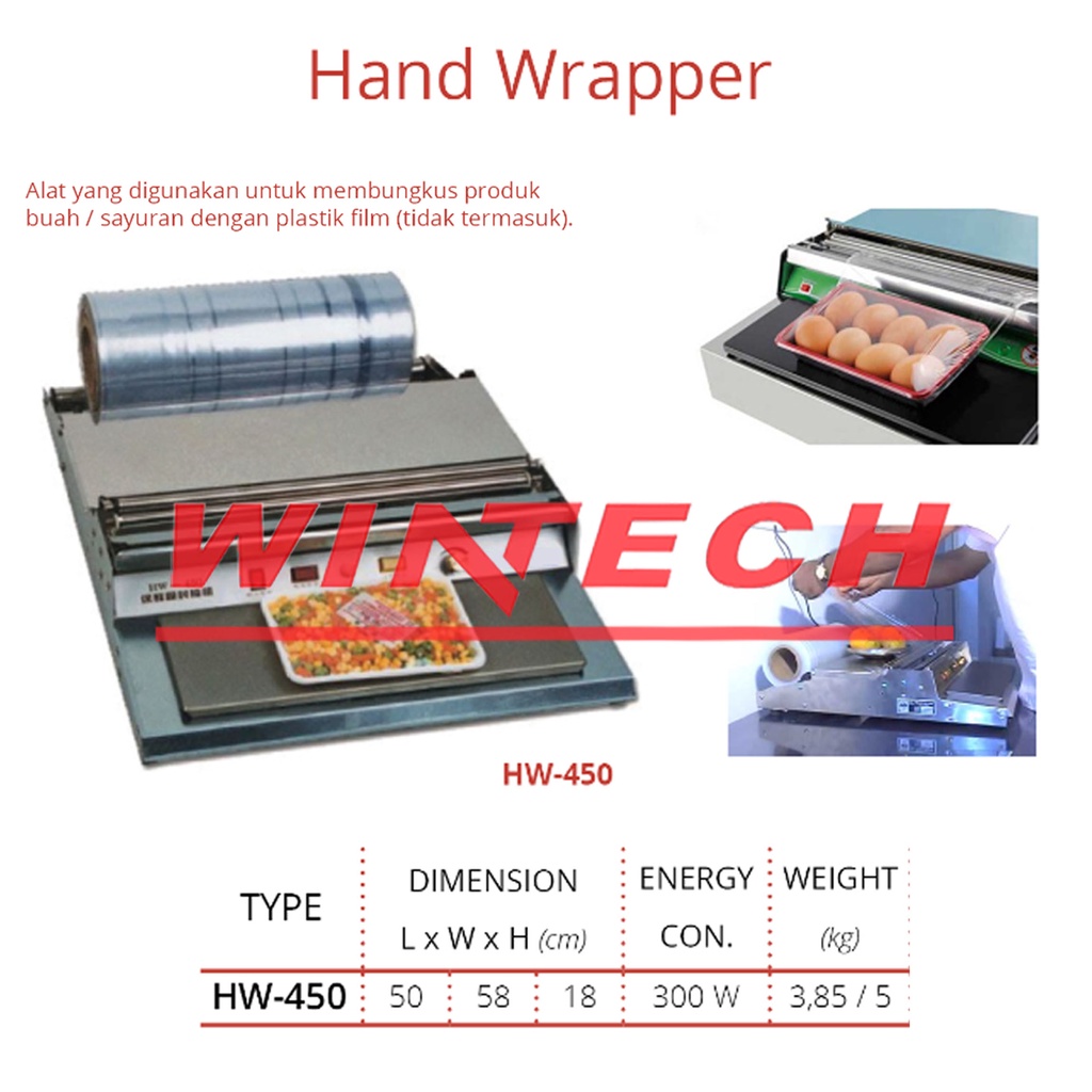 GETRA HW-450 mesin plastik wrapping untuk buah sayur/ hand wrapping HW 450