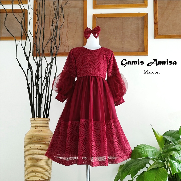 Gamis Annisa Maroon Family | Gamis Anak Perempuan | Gamis Dewasa | Baju Gamis Couple | Baju Unik | Baju Anak Unik | Gamis Terjangkau | Gamis Keluarga| couple family murah