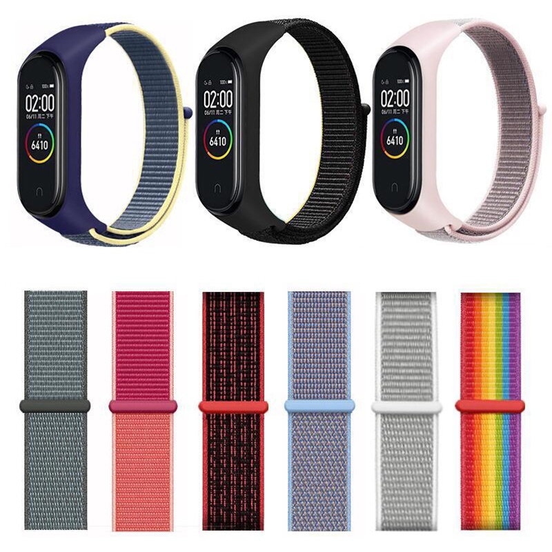 Xiaomi Band 5/4/3 Nylon Strap Sport loop watch Belt Miband strap Wristband for xiaomi Mi band 5 4 3 Bracelet