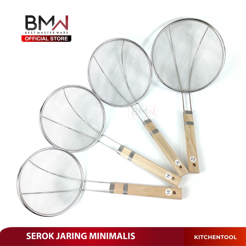BMW Kitchen Ware - Saringan Stainless Steel Serok Jaring Masakan Kerupuk Mie Ayam Bakso Tirisan Miny