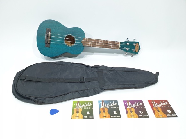 Ukulele Soprano Merk Aloha Seri AL-21 UK-21 Original Bonus Tas Senar Pick Senar 4 Ukuran 21 Inch