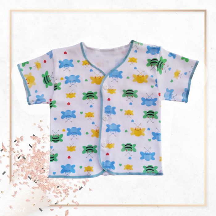 [6 PCS ] Baju Bayi Lengan Pendek motif Newborn