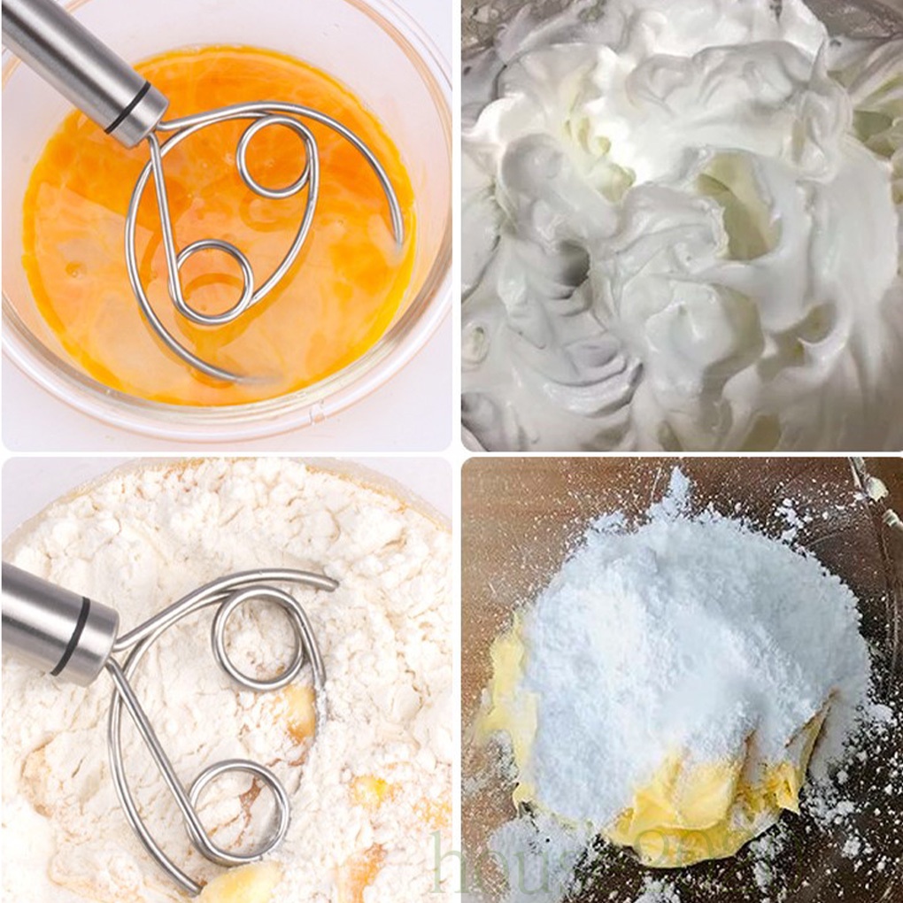 [HOUSE2020]Dough Blender 304 Stainless Steel Dough Whisk DIY Manual Hand Mixer Kitchen Baking Supply
