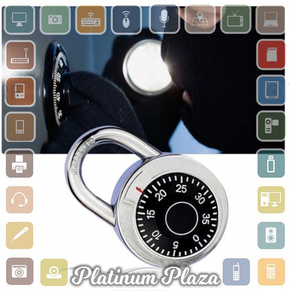 CJSJ Gembok Brankas Rotary Padlock Digit Combination Padlock - CH-209 - Silver Black`29GX22-