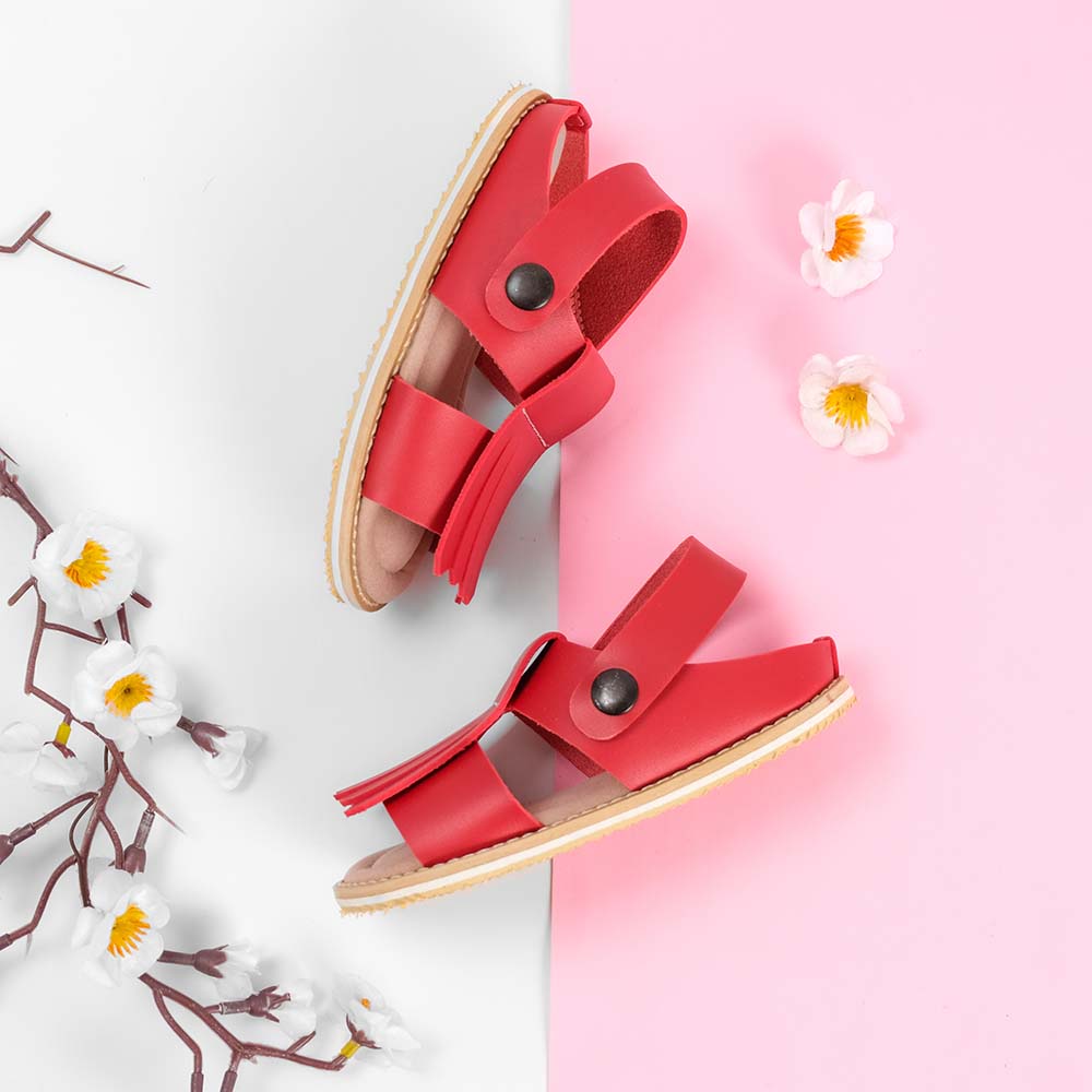 Toko Thabita Sepatu Anak Perempuan 1 2 3 Tahun Flat Shoes Cewek Bahan Sintetis Warna Merah