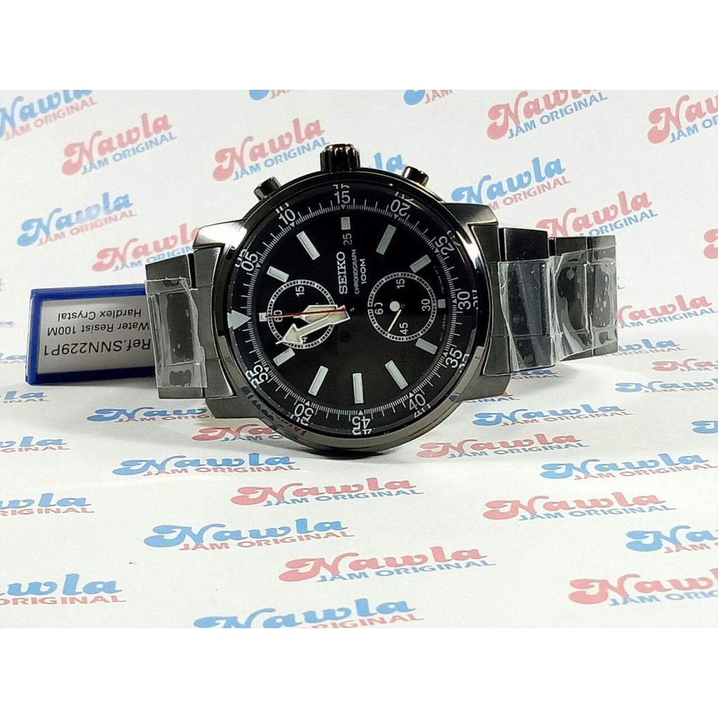 Seiko Marine Sports SNN229P1 Chrono Full Black | Jam Pria SNN229