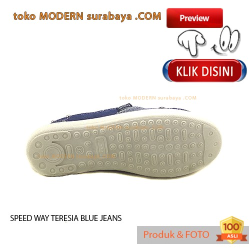 SPEED WAY TERESIA BLUE JEANS sepatu slip on