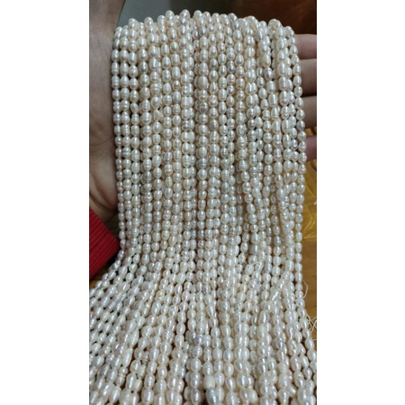 Mutiara air tawar oval 8mm