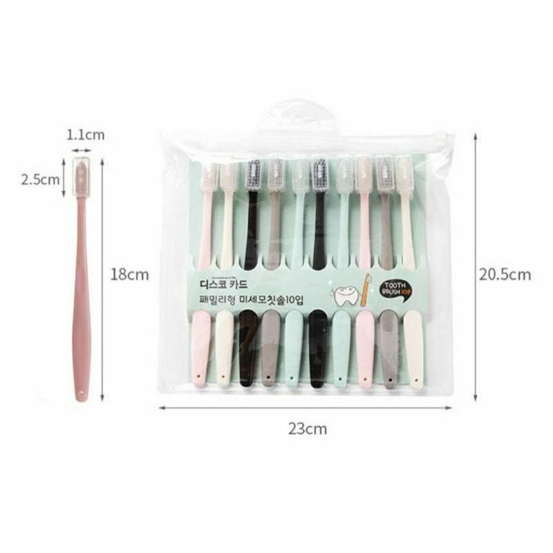 DC - Sikat Gigi Dewasa 1 SET 10 PCS Travel Toothbrush Double Care Sensitive Soft-Sweet Bee