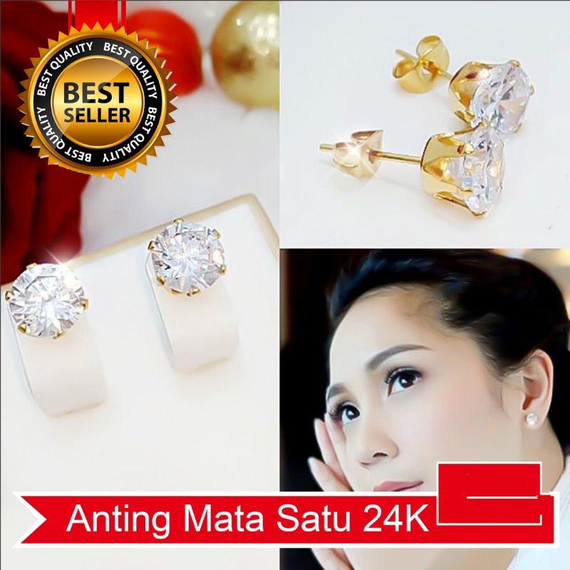 Anting Titanium Mata Satu korea pria&amp; wanita