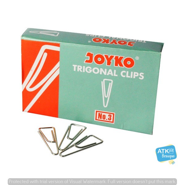 

Klip Kertas Trigonal Clip JOYKO No.3 (25mm) Size Kecil Grosir Murah