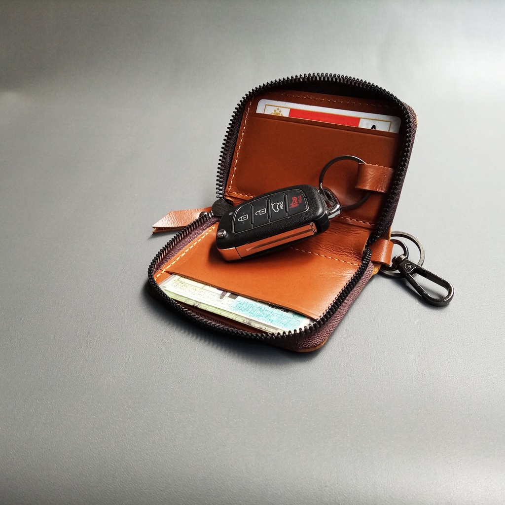 Dompet Stnk Remot Mobil Motor Kulit Full Gantungan Kunci Keyless NMAX [ Kulit Asli ]