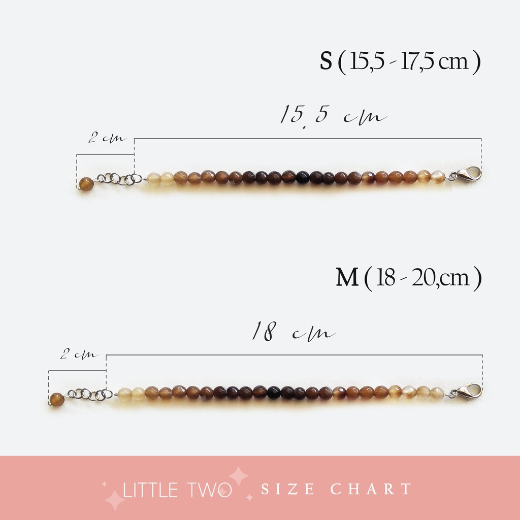 LITTLE TWO Gelang Batu - Mini Candy size 4mm Gelang Wanita Stainless Steal Anti Karat