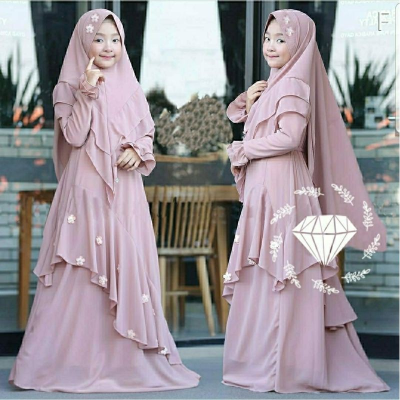 GAMIS COUPLE IBU DAN ANAK DIONA SYARI MOMKIDS BAJU MUSLIM PASANGAN