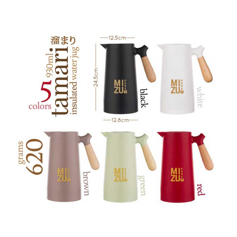 MIZU TAMARI 930ml Insulated Water Jug Teko Termos Kaca Air/Kopi/Teh Panas/Dingin Thermos Glass Jug-8