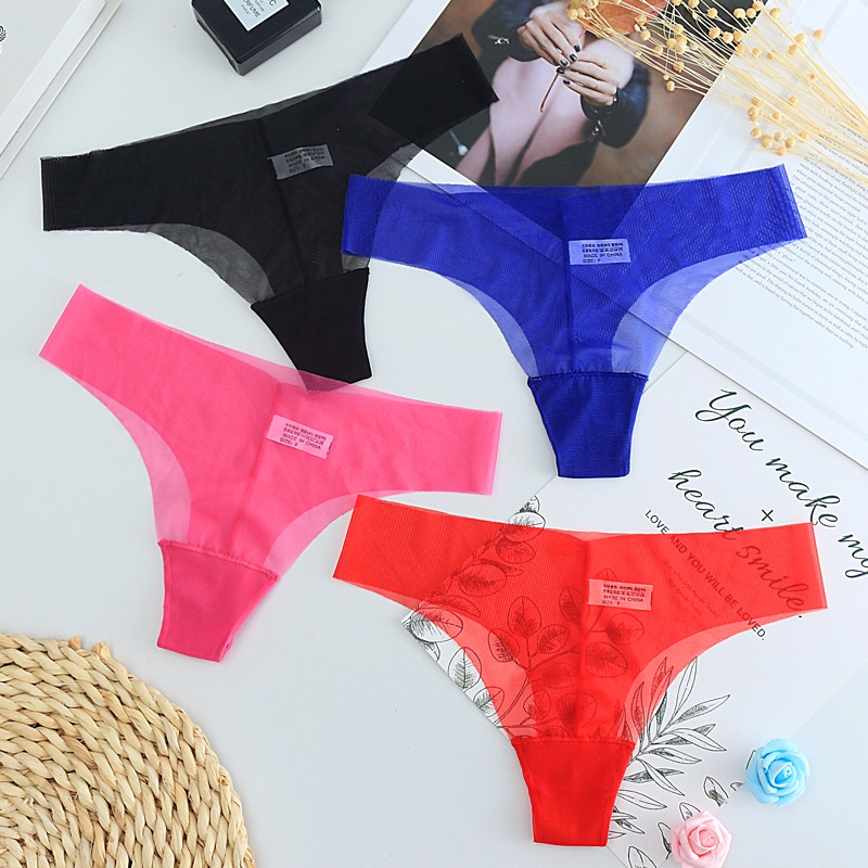 (COD) Wanita G String Sexy Thong tipis jala Low Waist Celana Dalam Lingerie Seksi 3C132