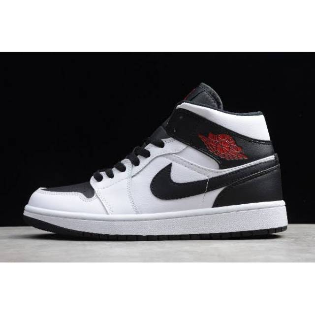jordan 1 mid black gym red white