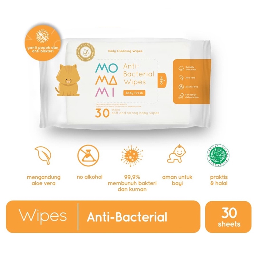 MOMAMI ANTI BACTERIAL WIPES 30'S