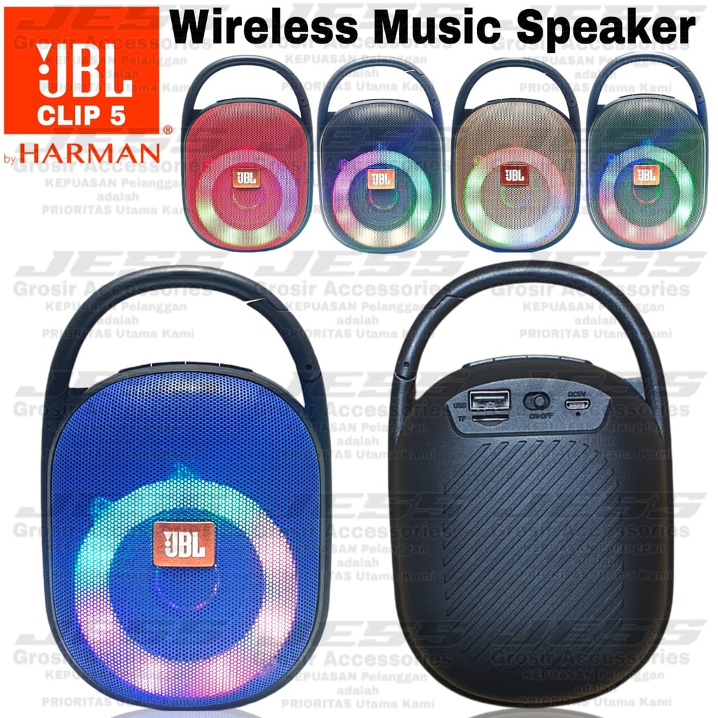 JBL CLIP 5 +RGB Speaker Bluetooth Portable LED JBL CLIP5 Speker Wireless TWS 2 in 1