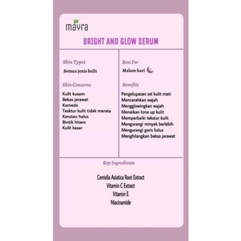 [READY]BPOM SERUM BRIGHT & GLOW SERUM MAYRA MAYRAORGANIK | New Serum Vit C Whitening Glowing Viral 20ml Serum glowing serum wajah serum murah serum wajah ampun serum wajah aman serum wajah glowing serum wajah bpom serum wajah viral-2