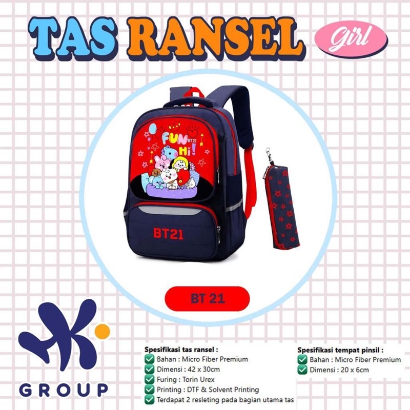 TAS RANSEL ANAK KARAKTER / TAS ANAK TK / TAS ANAK SD / TAS BACKPACK HK GRUP
