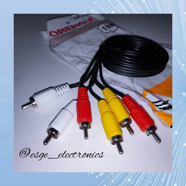 ORIGINAL ORENCHI KABEL TV DVD AUDIO VIDEO AV LURUS JACK LETTER L 1,5 METER 3 PIN MURAH KABEL AUDIO