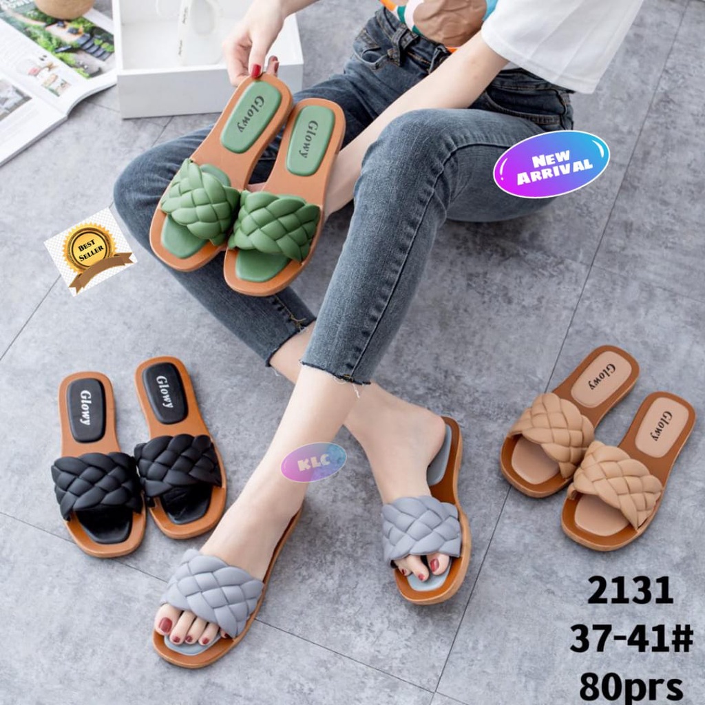 sandal karet glowry wanita sandal santai empuk perempuan terbaru ori produk impor