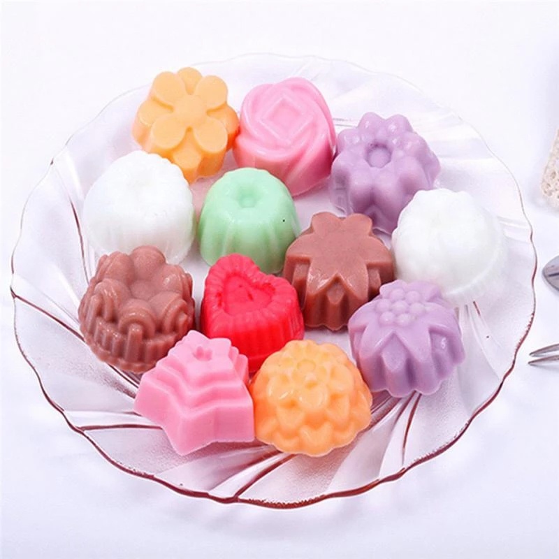 12 Jenis Cetakan Kue / Pudding / Jelly / Sabun / Lilin Bentuk Bunga / Tanaman 3d Bahan Silikon