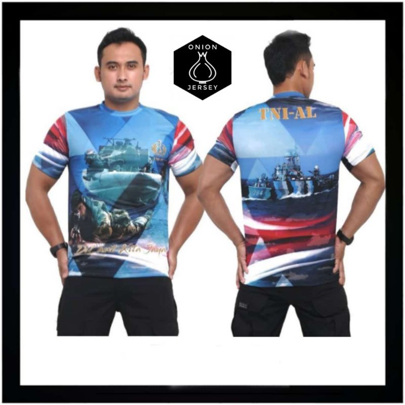 Kaos Jersey Olahraga Tentara / Pakaian TNI AL Bahan Dryfit waffel Premium
