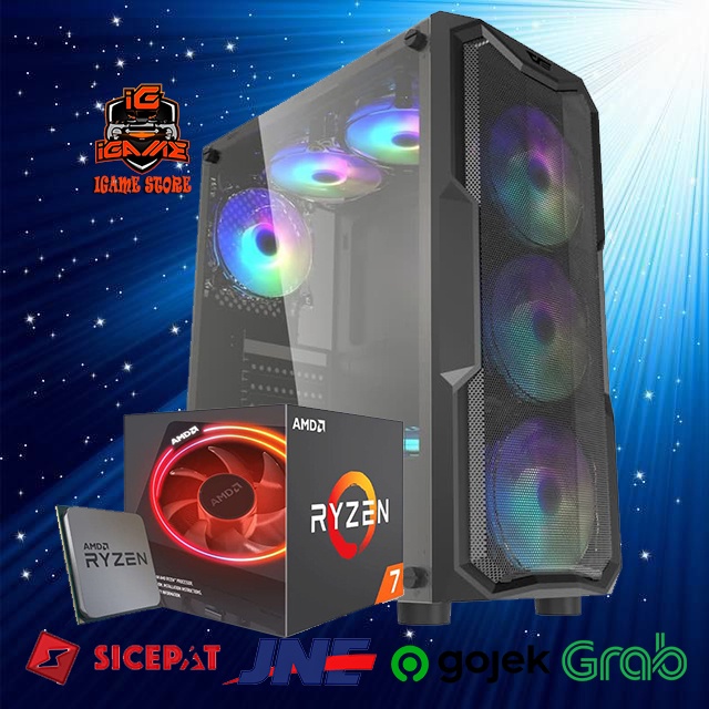 PC Gaming AMD Ryzen 7 2700X I GTX 1050Ti I SSD I HDD I 16GB Editing NAMPOL GAN