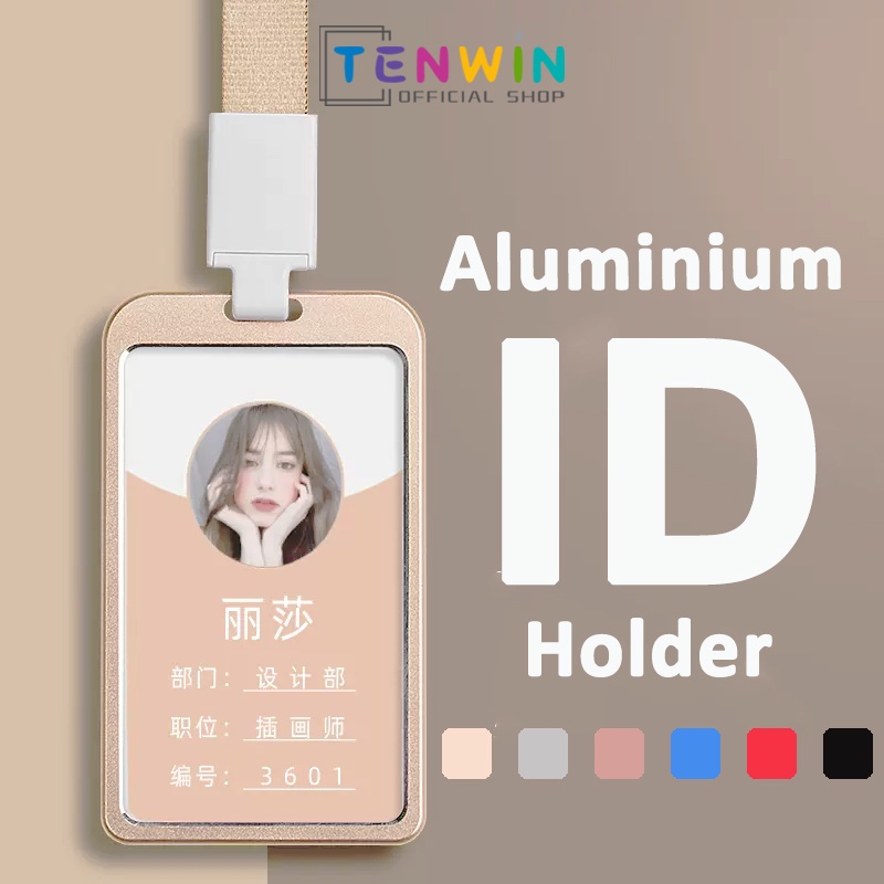

Aluminium ID Card Holder bahan alumunium bermutu tempat id card metal kartu pegawai-Teniwn