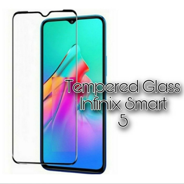 Tempered Glass Warna INFINIX SMART 5 Anti Gores Kaca Full Layar Premium Quality