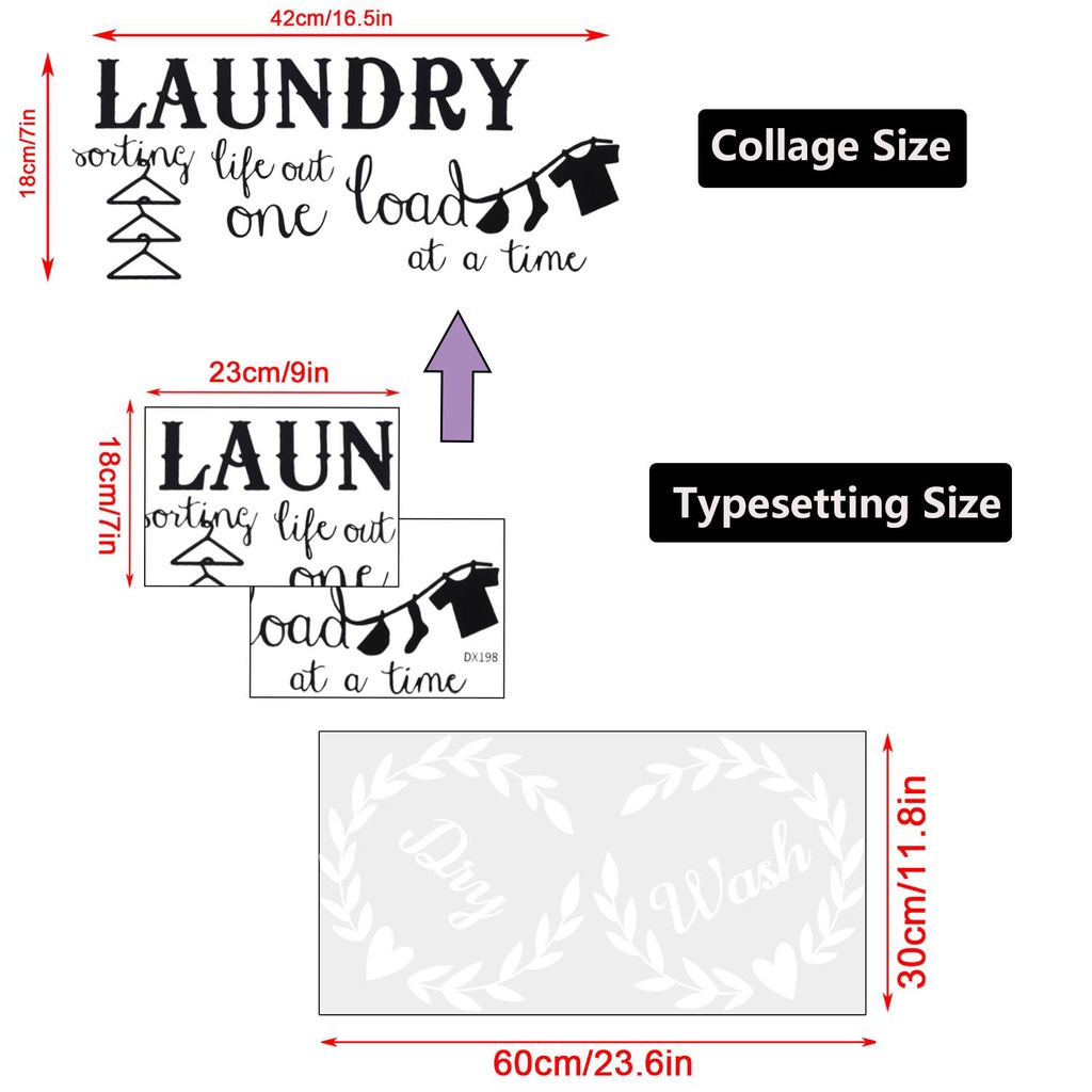 Populer Laundry Room Decal Art Wash Dry Removable Simbol Ornamen Mencuci|Sign Pengering Mesin Cuci