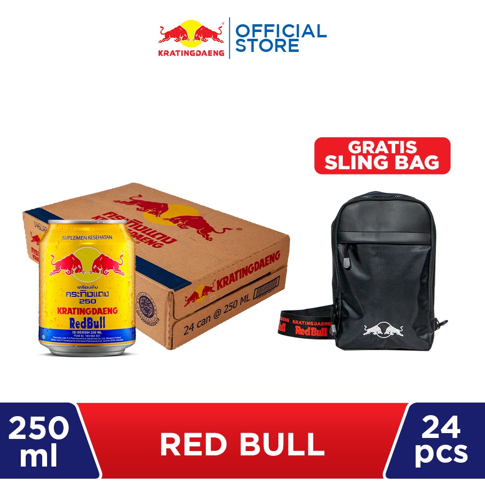 Jual Red Bull Minuman Energi 250ml - 24 Pcs (Free Sling Bag) | Shopee ...