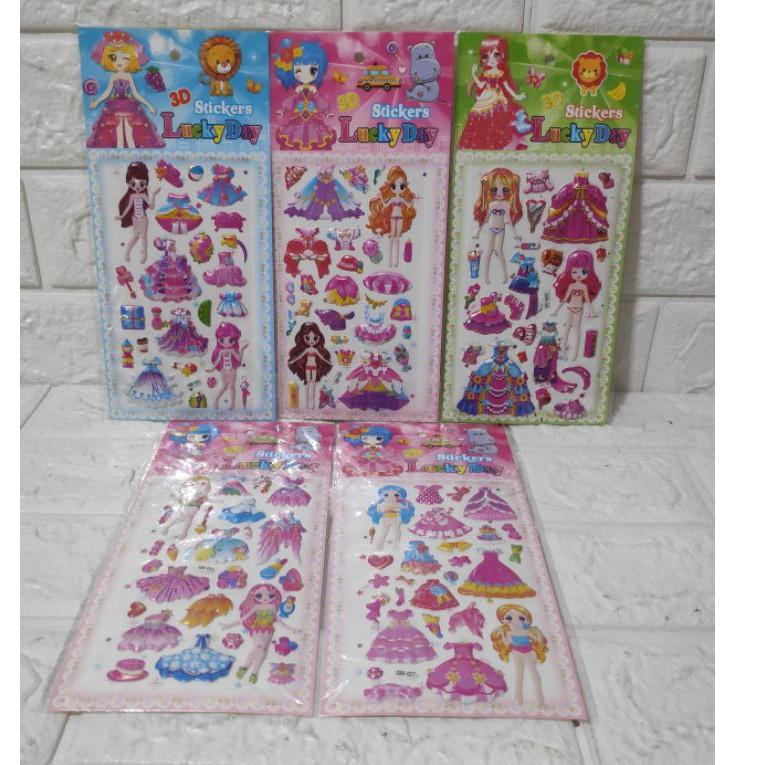 

STIKERS 3D LUCKY DAY 5 PCS ( SB ) /STIKER MAINAN ANAK PEREMPUAN 3W4