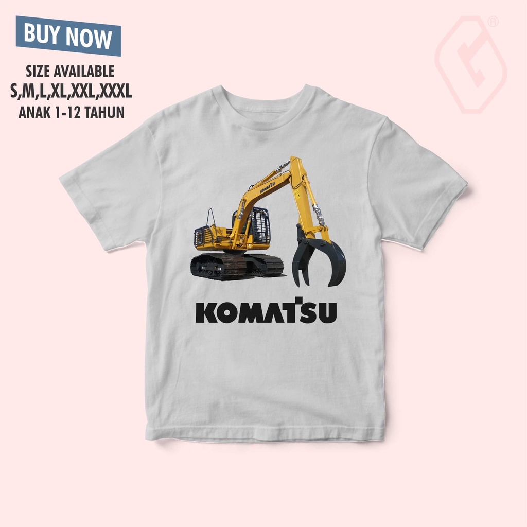 baju anak komatsu alat berat / kaos anak komatsu kobelco
