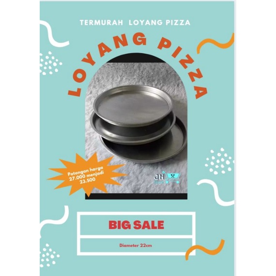 Termurah 3 pics Loyang pizza Ukuran 22cm anti karat dan anti lengket