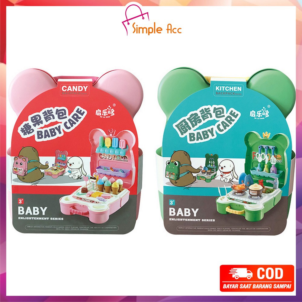 ~COD~DO-M108 Mainan Kitchen Set Tas Ransel Anak Set Dapur Mainan Masak Masakan Wastafel / Ice Cream