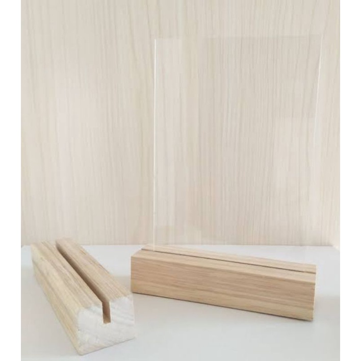 

stand akrilik dan akrilik / stand foto / price tag holder kayu / dudukan foto / dudukan akrilik/bisagojek/grab/