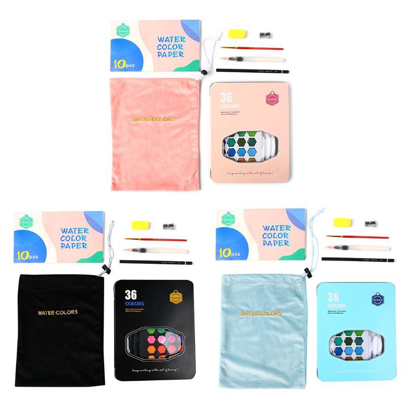 

Free Ongkir ya 1Box Watercolor Pigment Set 36-Color Watercolor Paint Student Hand-painted Portable