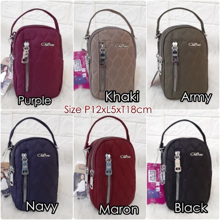 CB5891 Tas Selempang/Tas Pinggang wanita Import CHIBAO sleting samping