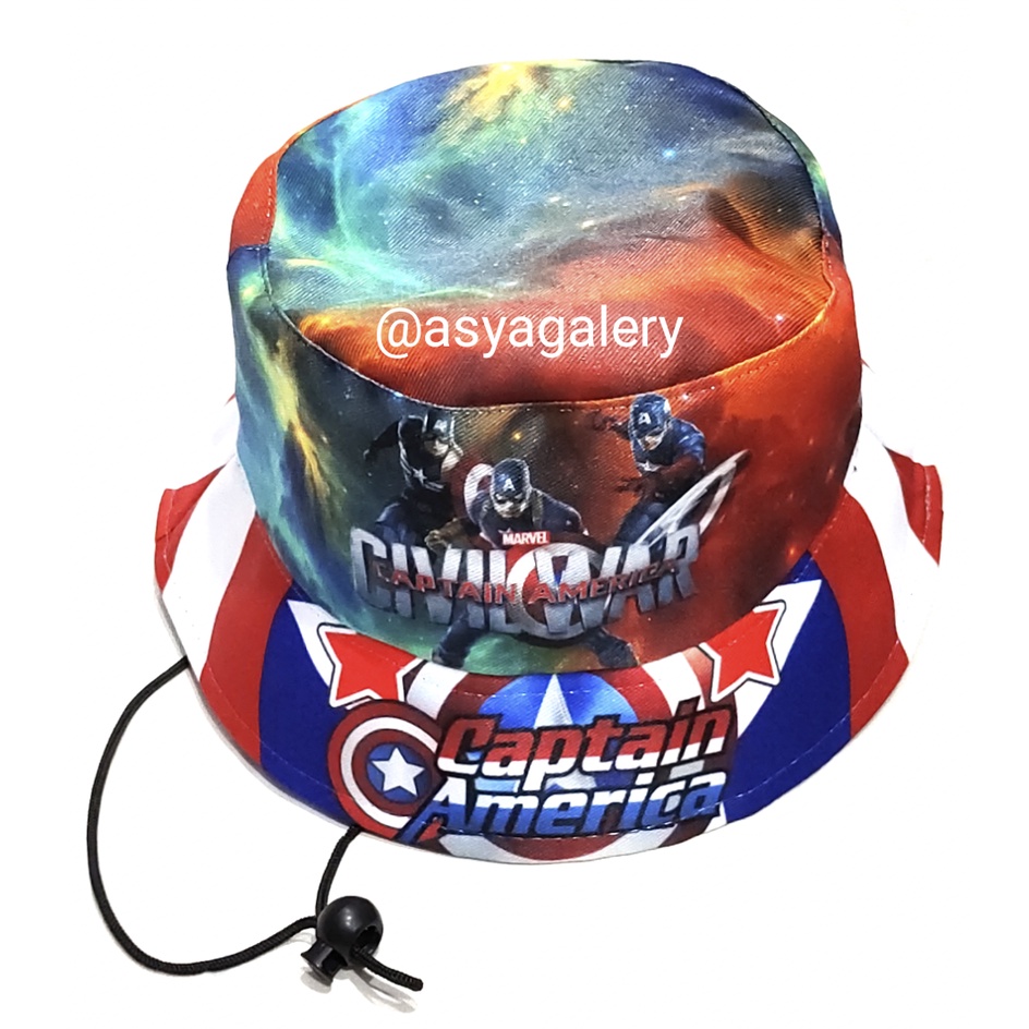 TOPI BUCKET ANAK FULL PRINT CAPTEN AMERICA/BUCKET CAPTEN AMERICA/CIVIL WAR
